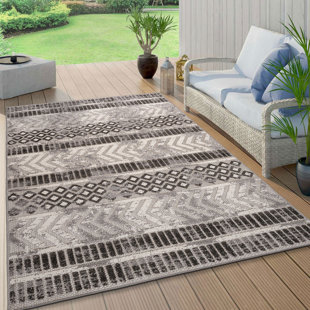 Heston Geometric Flatweave Gray/Ivory Area Rug