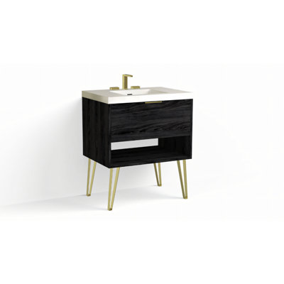 Modo 30" W Freestanding Single Bathroom Vanity with Dawson Leg