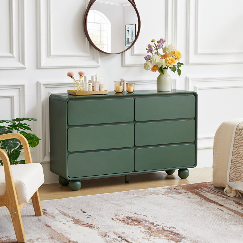 Commode décorative 6 tiroirs l 47,24 po, Vert