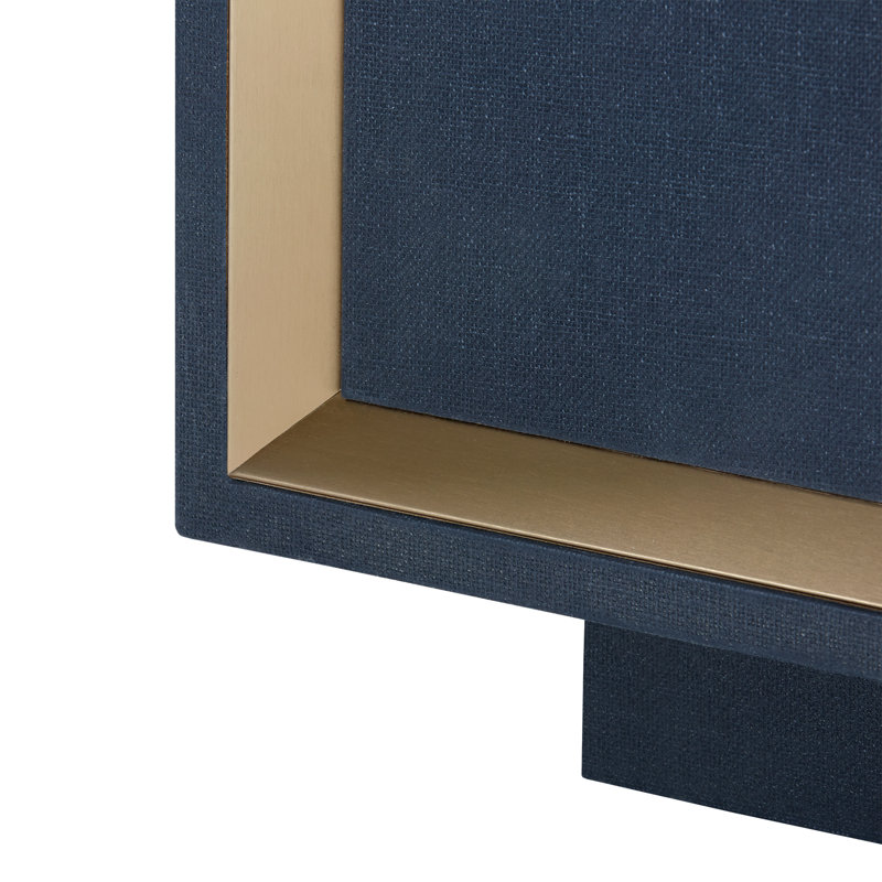 Ansel 72'' W Sideboard, Navy Blue, Polished Brass, Kelly - Trapezoid