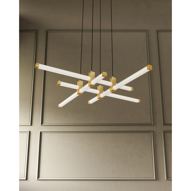 Blade 4 - Light LED Chandelier, Brushed Gold