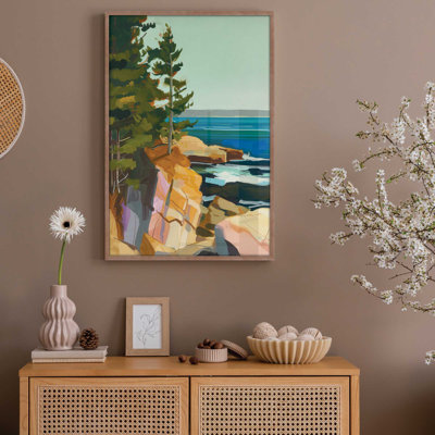 «Seacliff Whispers V1», impression encadrée sur papier par Azure Artisanal Studio