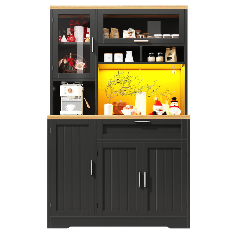 180cm Kitchen Pantry, Black