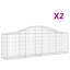 Arched Gabion Baskets 2 Pcs Galvanised Iron-204208214