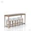 Console en verre givré avec 3 tabourets
