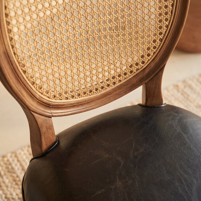 Chaise de salle à manger en bois massif avec dossier rembourré Windsor - ensemble de 2
