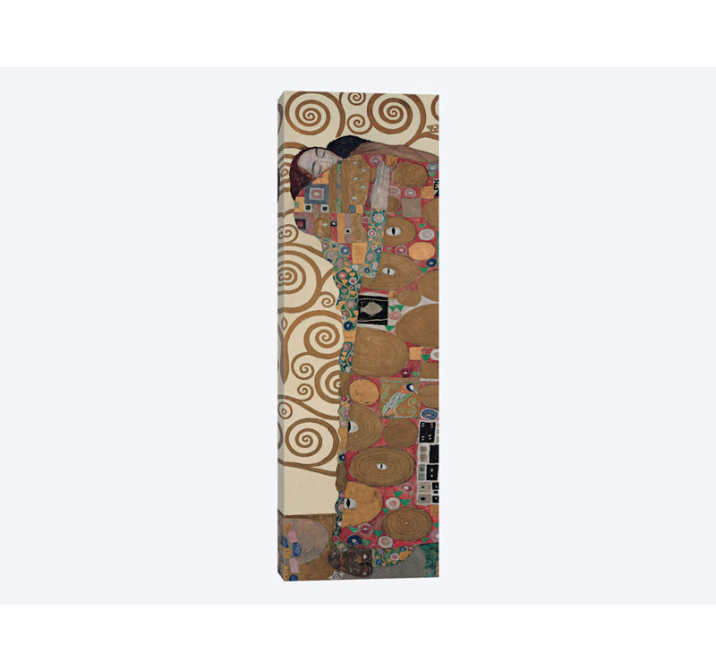 Foulard, vertical par Gustav Klimt - impression sur toile, H 48 po x l 16 po x P 1,5 po, Toile tendue