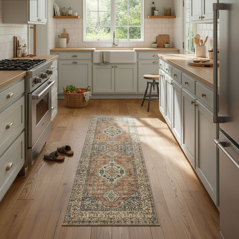 Tapis de couloir de cuisine oriental antidérapant, 2'x 6' (Runner)