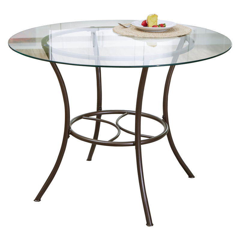 Jefferson Traditional Round 40" Dining Table with Curved Pedestal Base for Four in Gunmetal Finish