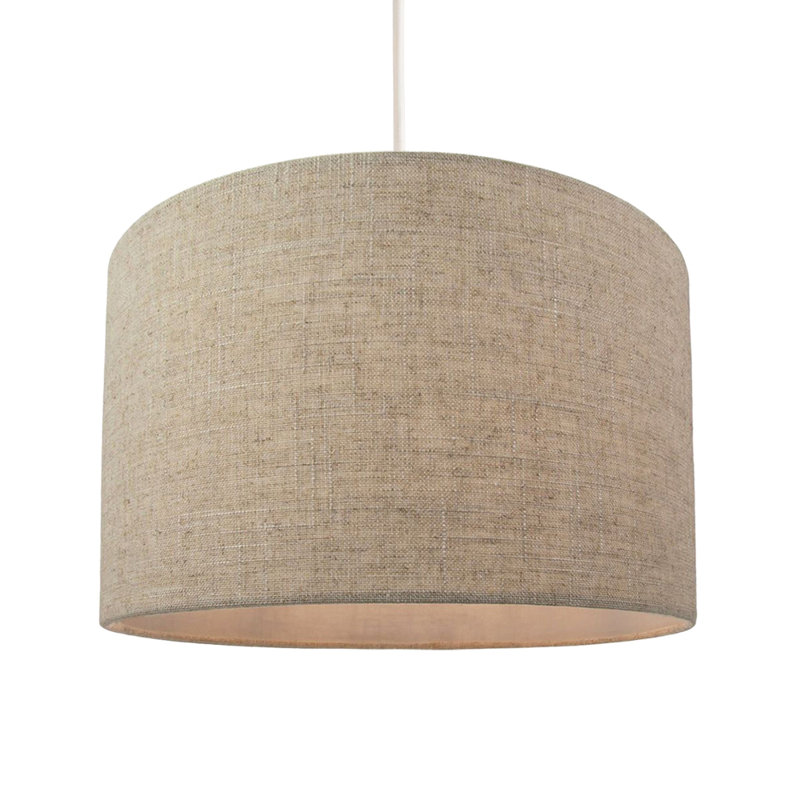 30cm Linen Drum Lamp Shade, 21cm H x 30cm W x 30cm D, Oatmeal