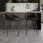BLACK METAL SWIVEL COUNTER CHAIR IN BLACK VELVET-1922540946