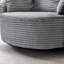 Fauteuil d'appoint rond en velours côtelé 360 ° avec 5 coussins décoratifs et support de téléphone réglable-123038228
