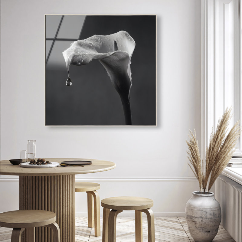 Midnight Rain Print by Oliver Gal, 41"H x 41"W, Silver Floater Frame
