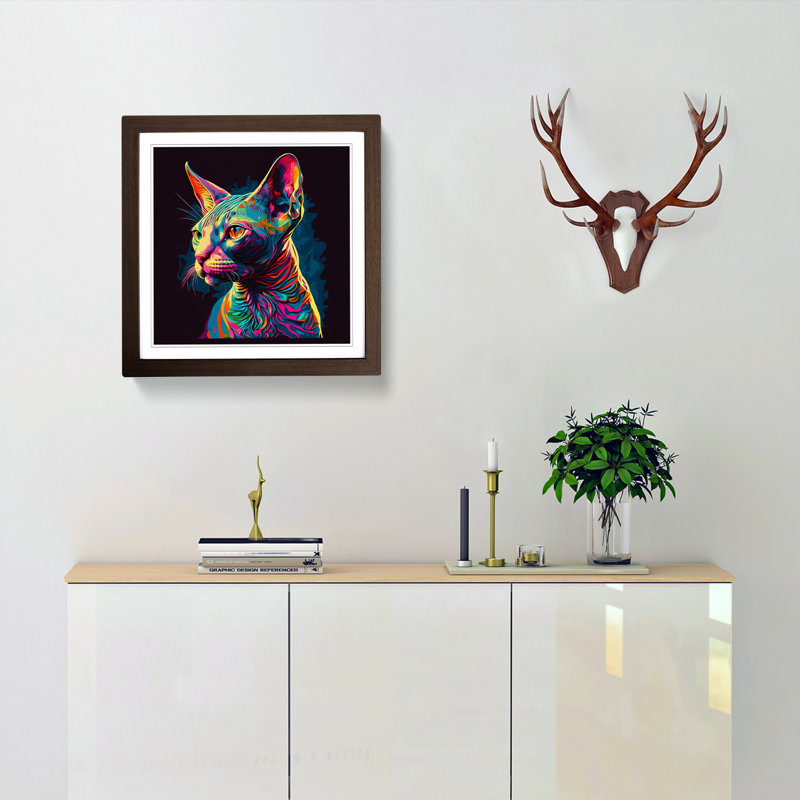 Sphynx Cat Fauvism - Framed Print