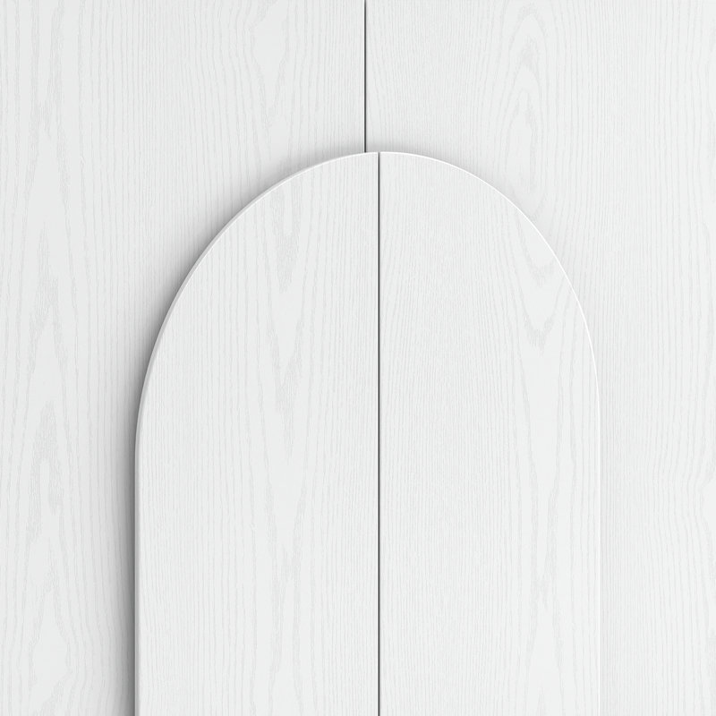 60" Curved Sideboard With Adjustable Shelf & 4 Doors, White