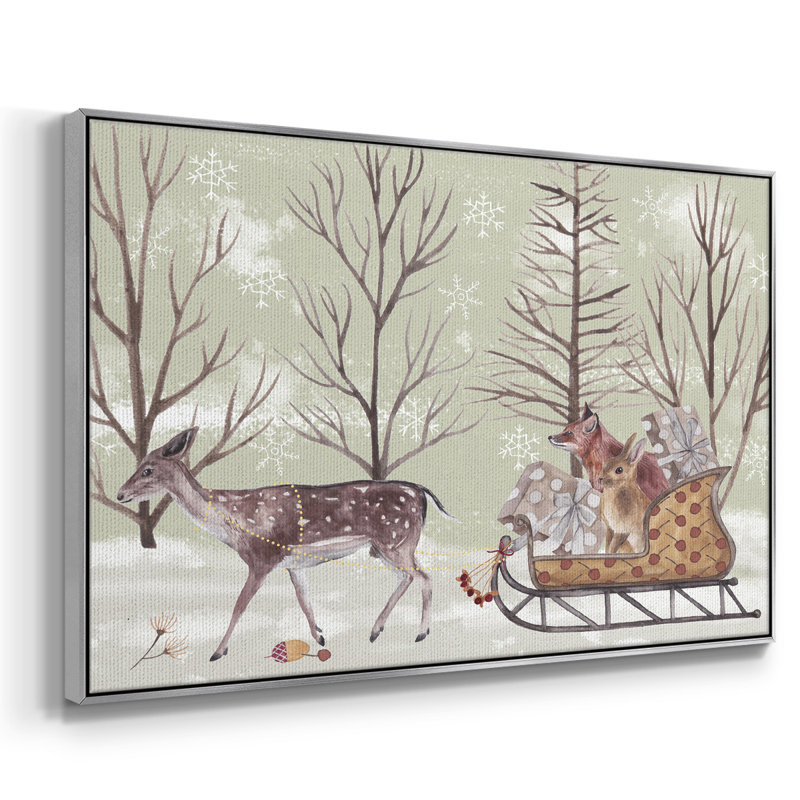 Christmas Time II, toile tendue avec châssis, H 25 po x l 37 po x P 2 po, Toile avec cadre argenté
