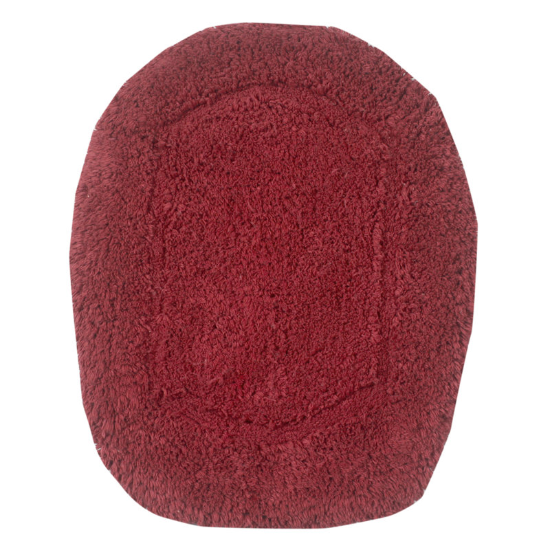 Luxury 100% Cotton Elastic fitted design ensures a secure and snug fit on standard 18"x18" Toilet lid Cover, Red