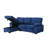 Kipling 97.5" Blue Velvet Fabric Reversible Sleeper Sectional Sofa Chaise-175083709