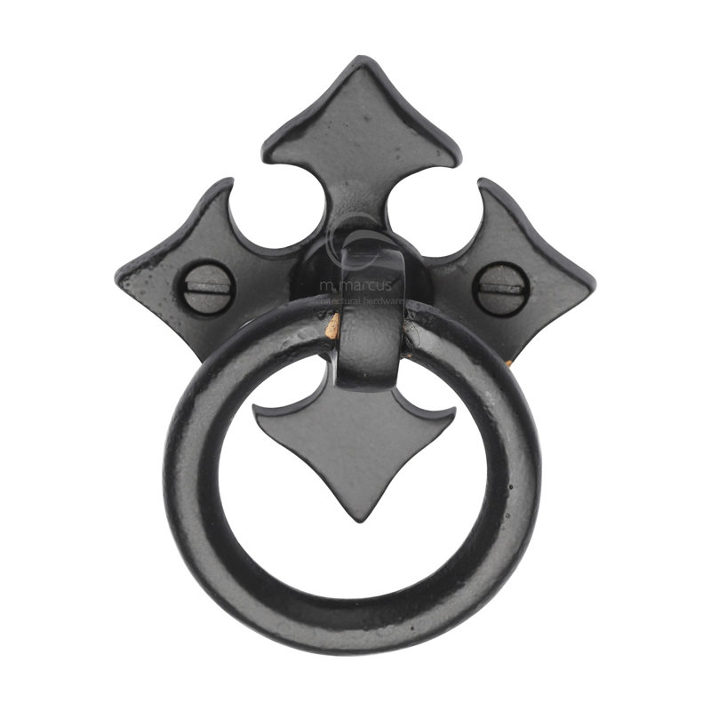 Heritage Brass Fleur-De-Lys Cabinet Ring Drop Pull