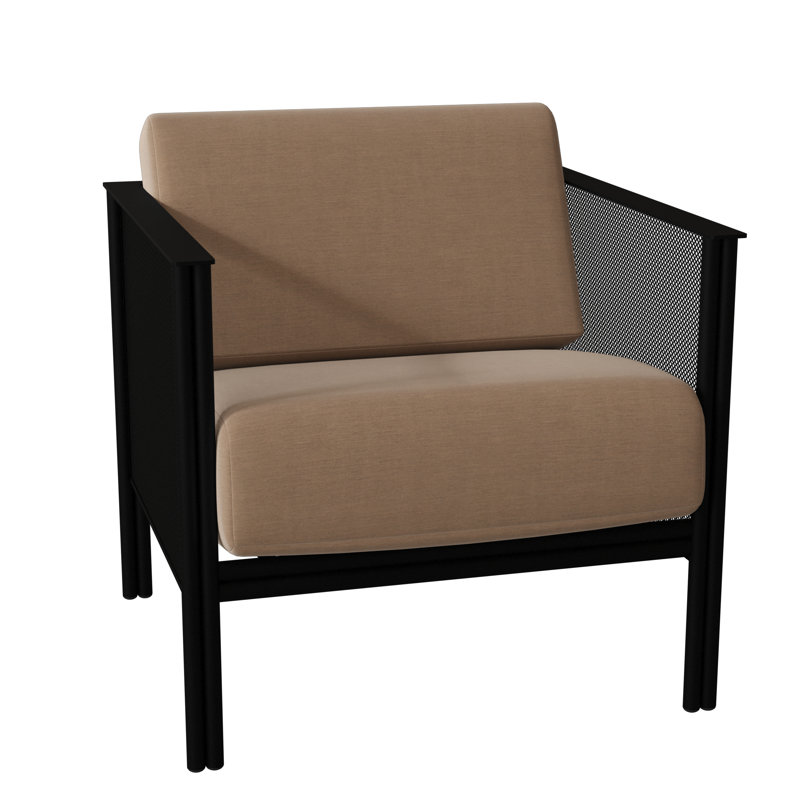 Jax Outdoor Lounge Chair, Hedge Flannel Sunbrella® Flannel, Textured Black