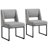 Markque 18.3" H Linen Upholstered Sled Base Side Chair with Metal Frame-1421869091