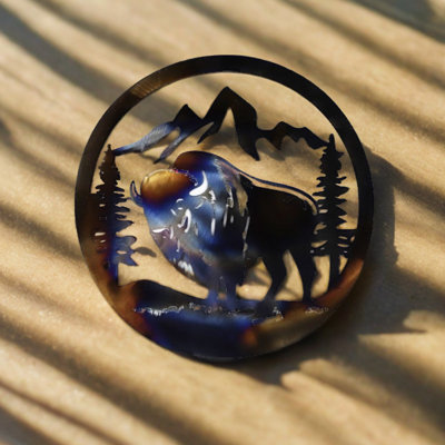 Plaque murale ronde 12 "H Highland Cow