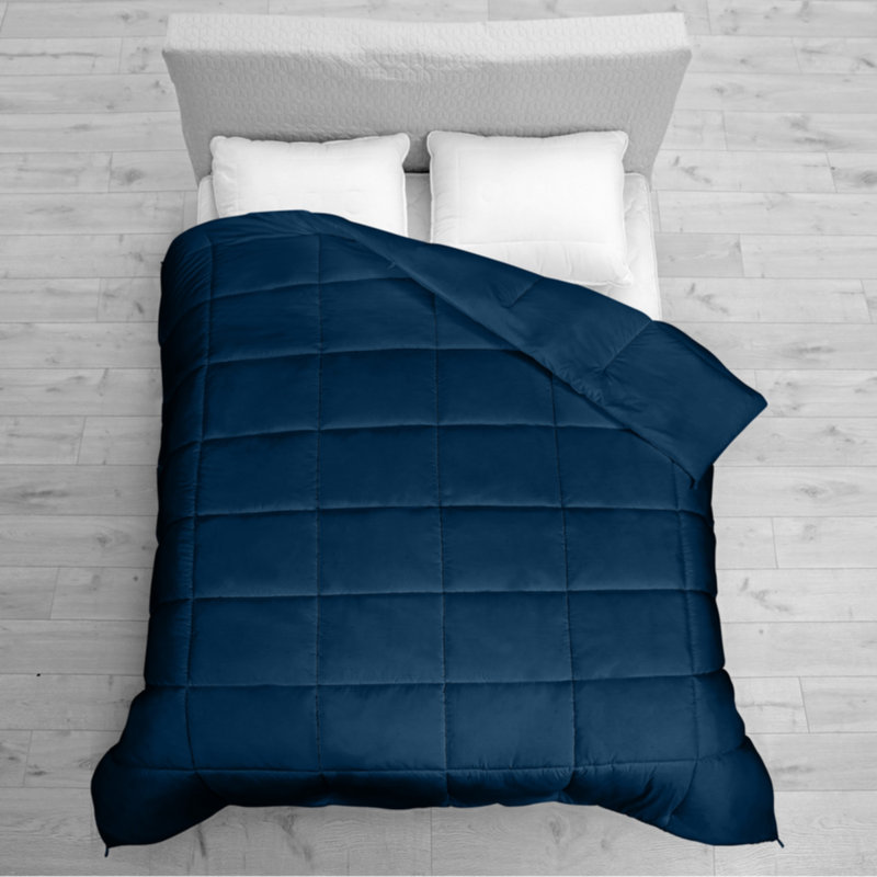Édredon en microfibre , Bleu foncé, Édredon très grand