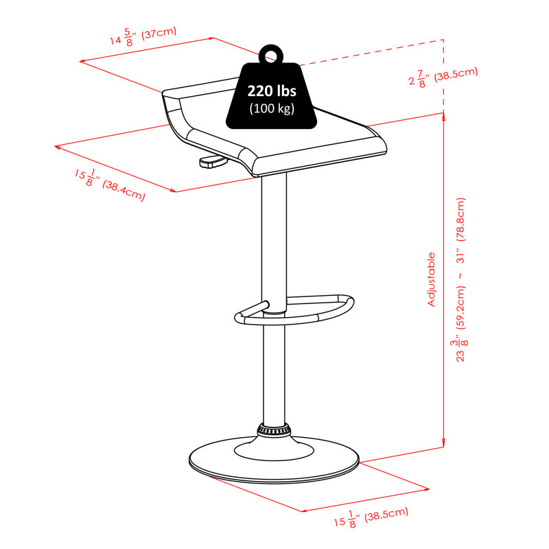 Swivel Upholstered Adjustable Height Counter Stool with Metal Frame
