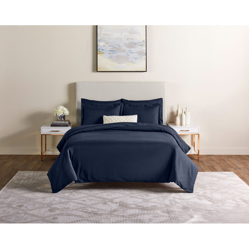 Duvet Cover, Navy, King Duvet Cover+2King Shams+2Pillowcase