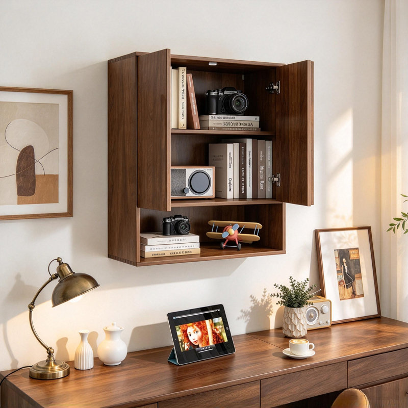 Wall-Mounted Storage Cabinet with Doors & Shelf