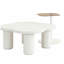 Ensemble de 2 tables basses de forme irrégulière avec quatre pieds à colonne romaine et table de bout avec plateau en verre pour salon U-Can