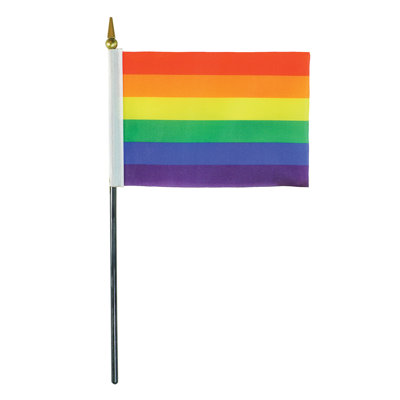 Drapeau imprimé à main arc-en-ciel