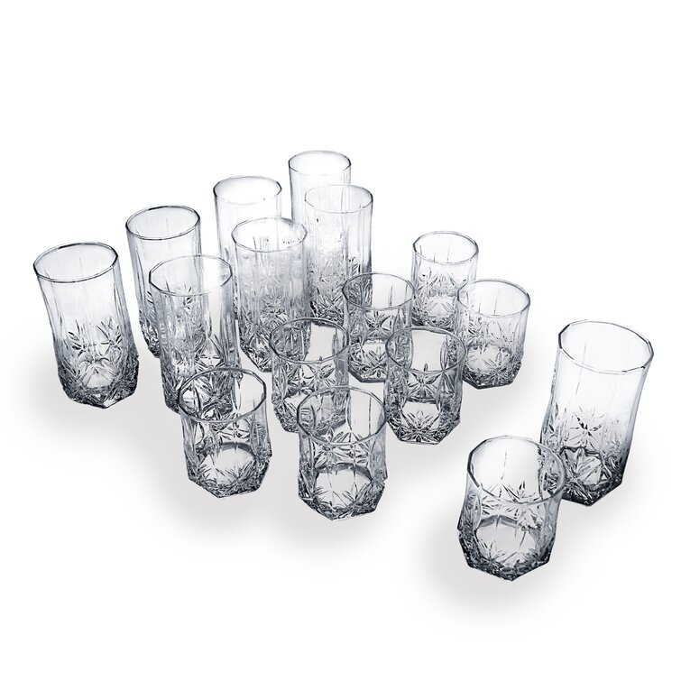 Haslingden 16 Piece Assorted Glassware Set Alcott Hill