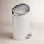 Simplehuman 6 Liter / 1.6 Gallon Semi-Round Bathroom Step Trash Can, White Steel