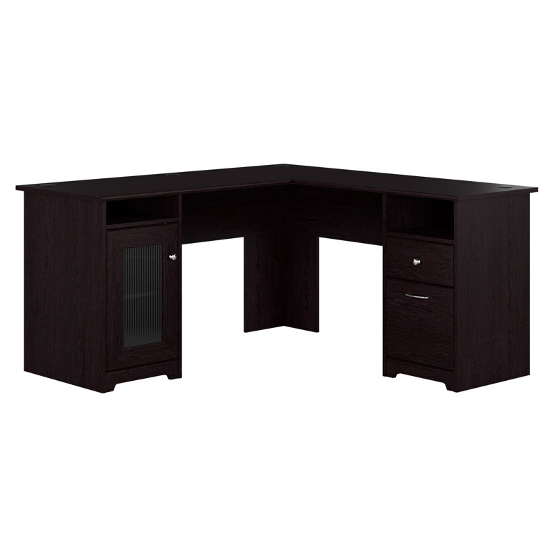 Paelynn L-Shaped Executive Desk, Espresso Oak