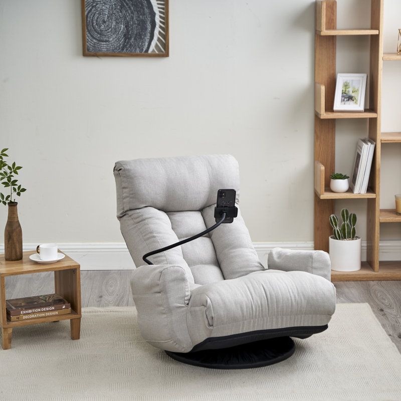 Fauteuil ergonomique réglable en gris, rotatif à 360 °, structure en métal, assise moelleuse pour une expérience joyeuse