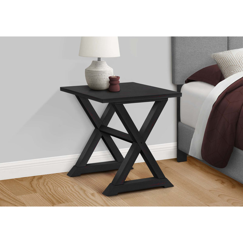 Table d'appoint, table de bout, table d'appoint, carré, table de chevet pour chambre à coucher, salon, Noir