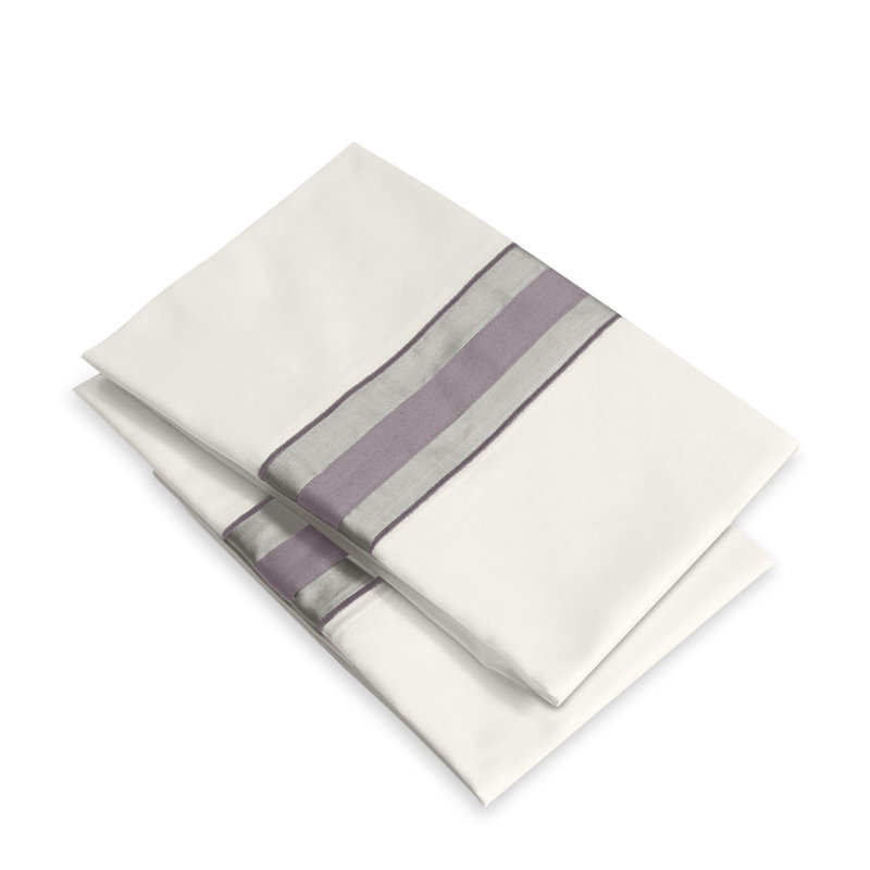 Dimora Pillow Case, Standard Pillowcase, Ivory/Thistle