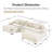 130"  Oversized Cloud Modular Sectional Couch, Premium Corduroy Fabric, 3-Seater Deep Seat Wide Armrests,  With Chaise,Ergonomic Design, Easy Assembly For Lounges Living Room