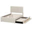 Lit plateforme tapissier avec lit gigogne et 3 tiroirs