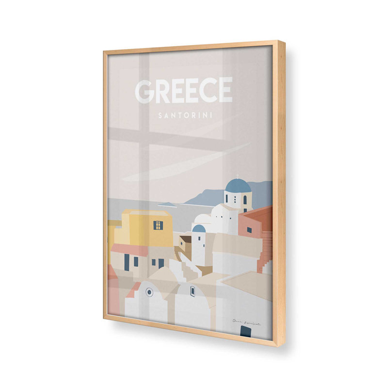 «Santorini Serenity», Érable brut encadré, H 11 po x l 9 po
