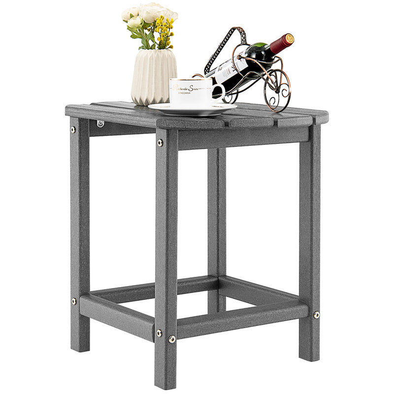 Ambudkar Oval Outdoor Side Table , 19'' in. W 14.5'' in. D, Gray