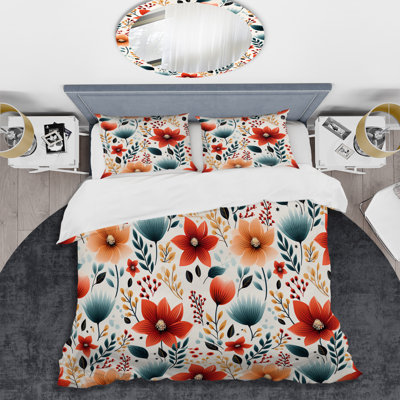 Moroccan Influence Floral Dreams - Ensemble de housse de couette floral