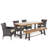 Mccourt 6 - Person Acacia Wicker Patio Dining Set with Rectangular Table