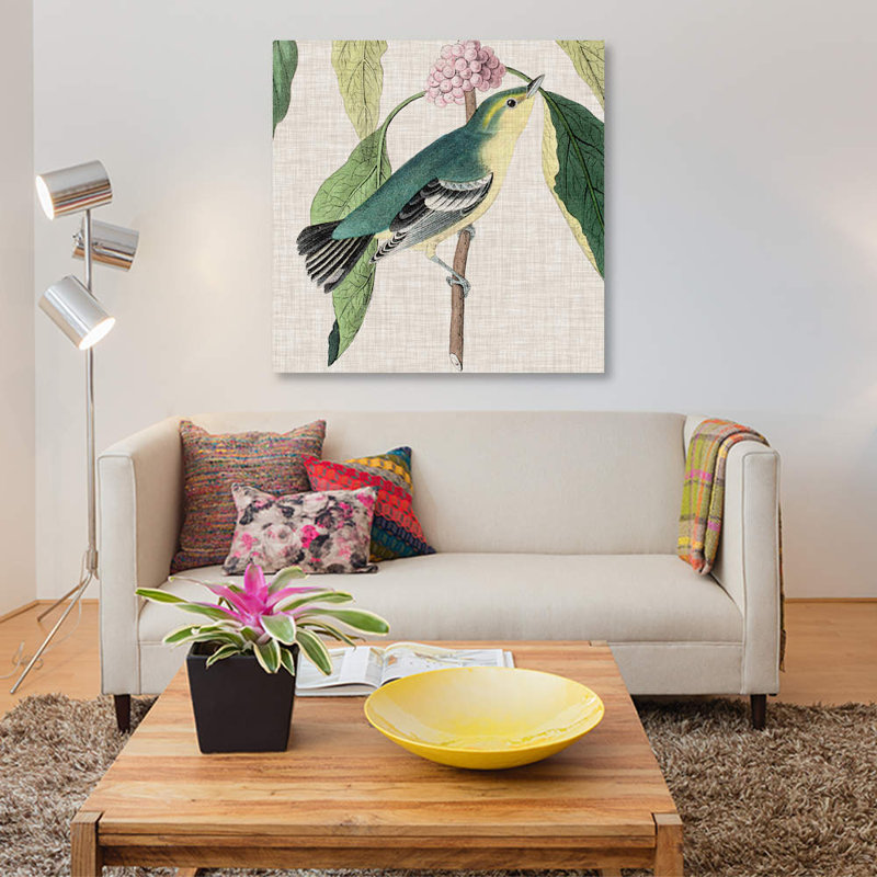 « aviaire crop iv », reproduction d’impression sur toile, H 18 po x l 18 po x P 1,5 po, Toile avec cadre noir, Pas de tapis