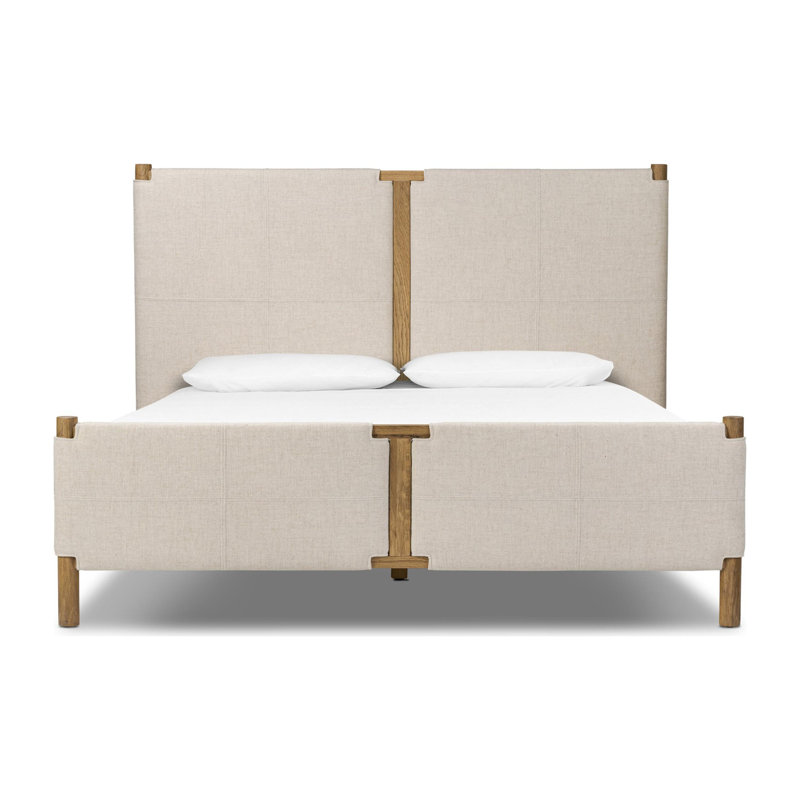 Salado Leather Bed, King, Antigo Natural