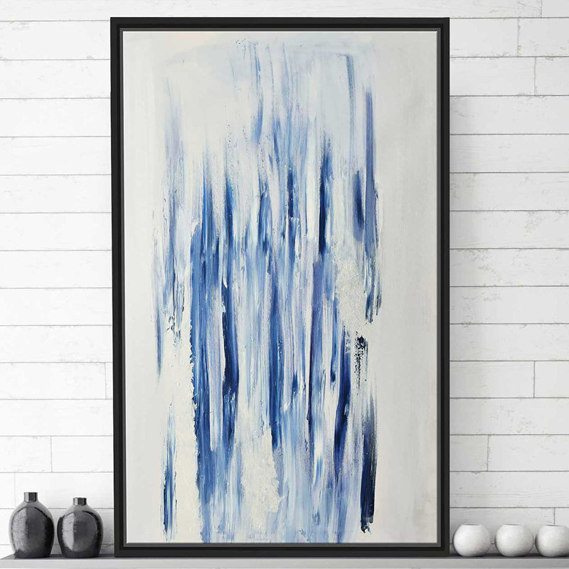 Out of the blue (vert)-imprimé, H 51,5 po x l 31,5 po x P 2 po, Cadre flottant noir