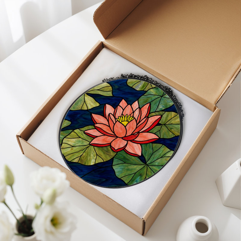 Panneau de vitrail en verre coloré H 7,8 po, H 7,8 po x l 7,8 po