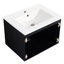 Meuble-lavabo 24 po avec lavabo en céramique et porte d'armoire à fermeture en douceur - conception murale de style moderne noir