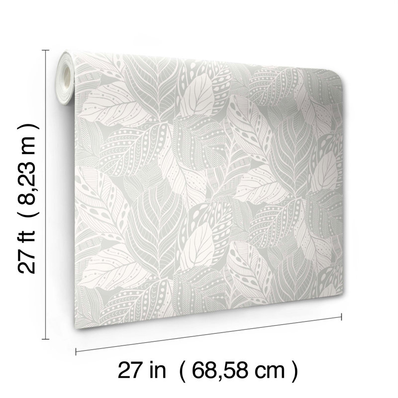 Rouleau de papier peint L 27 pi x l 27 po Harek, gris